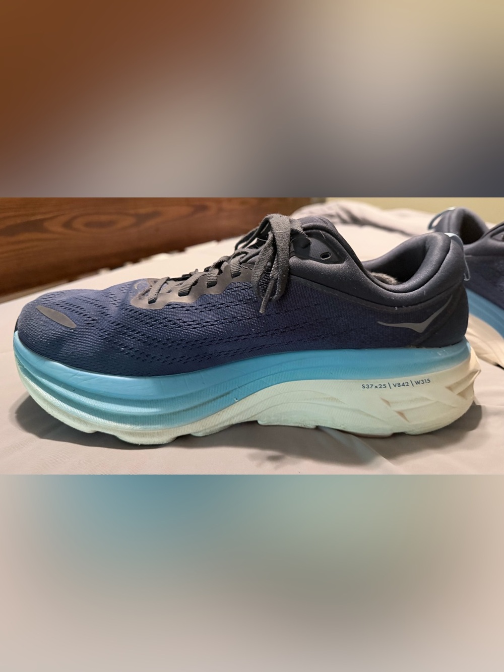 Hoka Navy and Teal Lace-Up Running Shoe - Picture 3 of 16